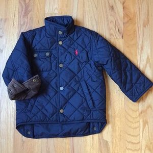 Polo Ralph Lauren boys 3T navy quilted jacket NWOt